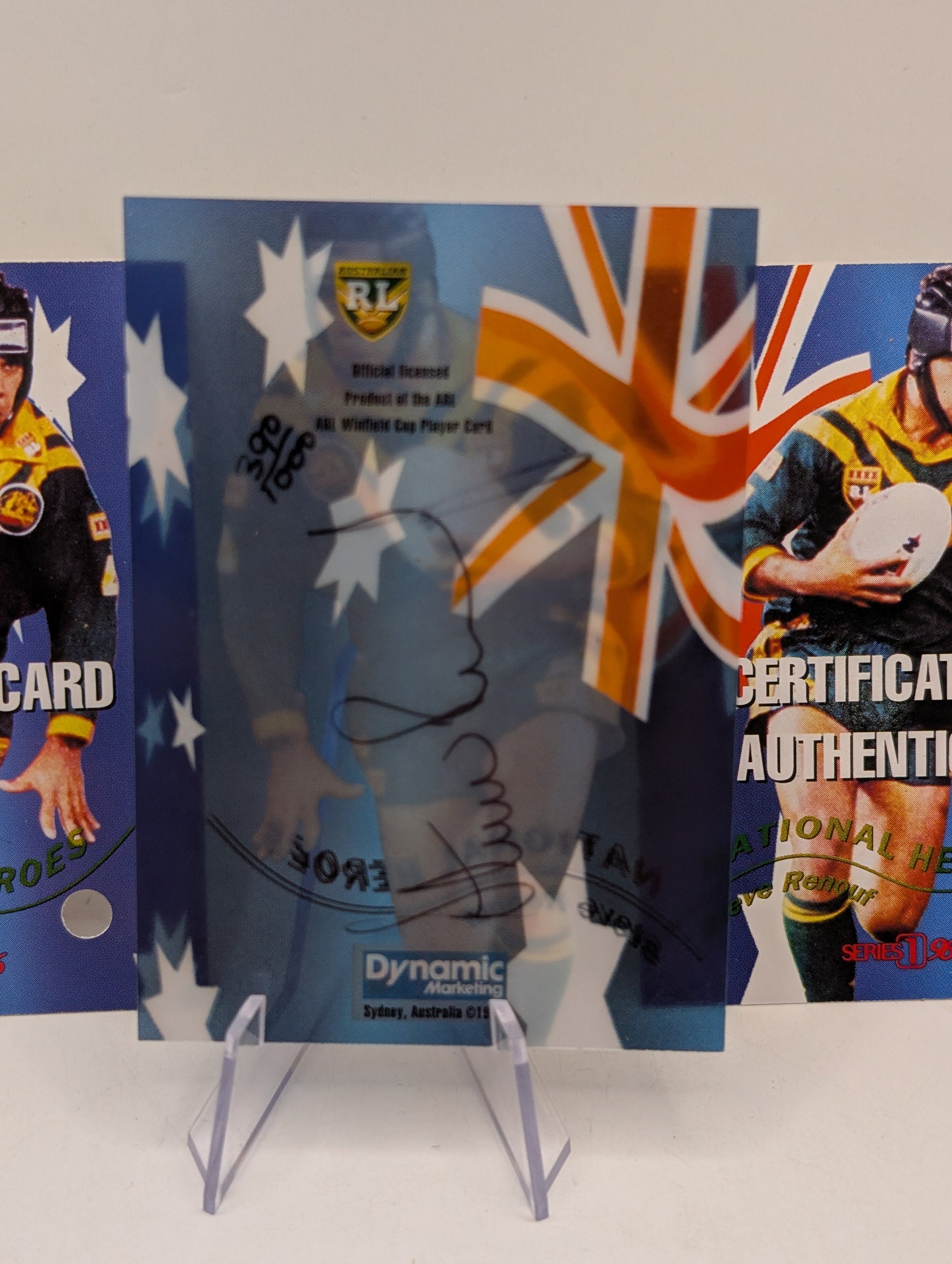 1996 Dynamic Rugby League National Heroes NH5 Steve Renouf Redemption/Auto/Cert FRENLY BRICKS - Open 7 Days