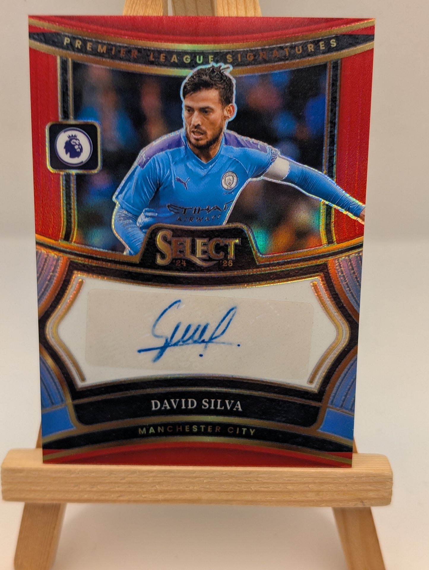 David Silva 2024-25 Panini Select Premier League Signatures Red Auto #S-DV -8u FRENLY BRICKS - Open 7 Days