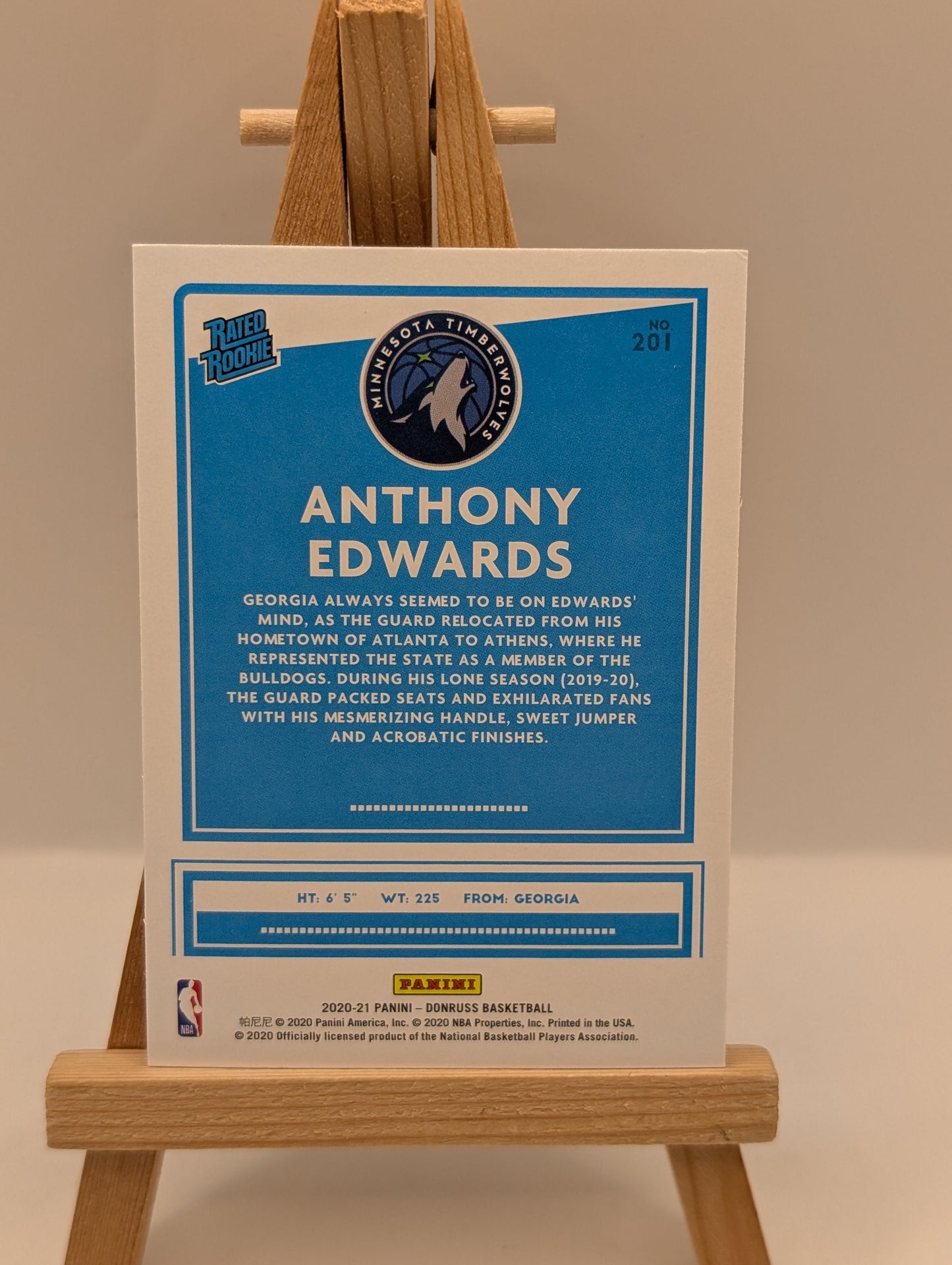2020-21 Panini Donruss - Rated Rookies Anthony Edwards #201 Orange Laser (RC) FRENLY BRICKS - Open 7 Days