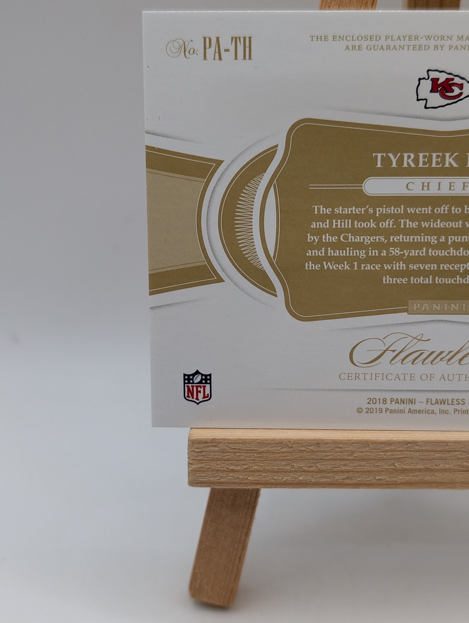 TYREEK HILL 2019 2020 Flawless Ruby Holo  3-Color Patch Auto /15 #PA-TH Chiefs