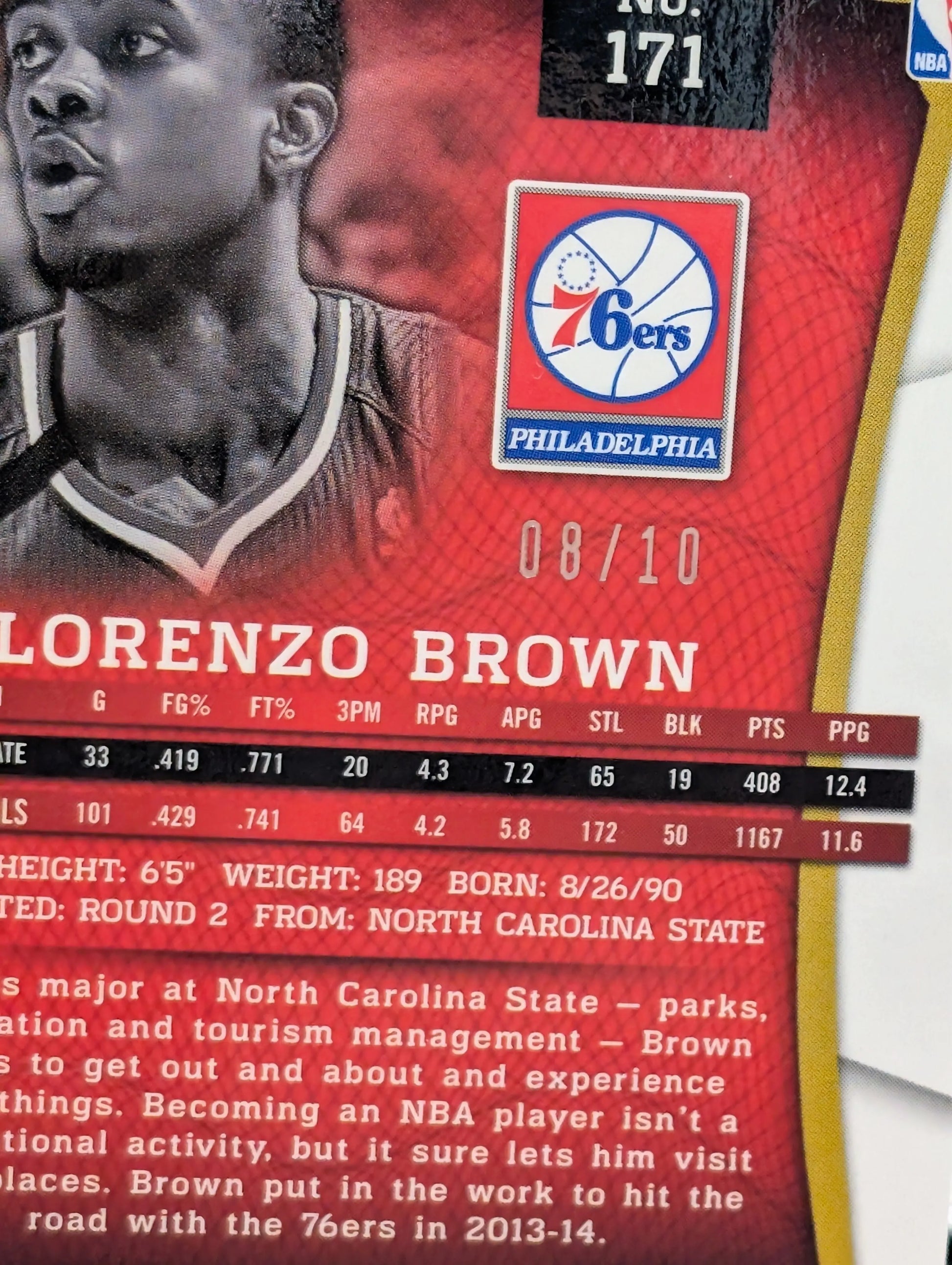 2013-14 Panini Select Rookie #171 Lorenzo Brown - 76ers  RC FRENLY BRICKS - Open 7 Days