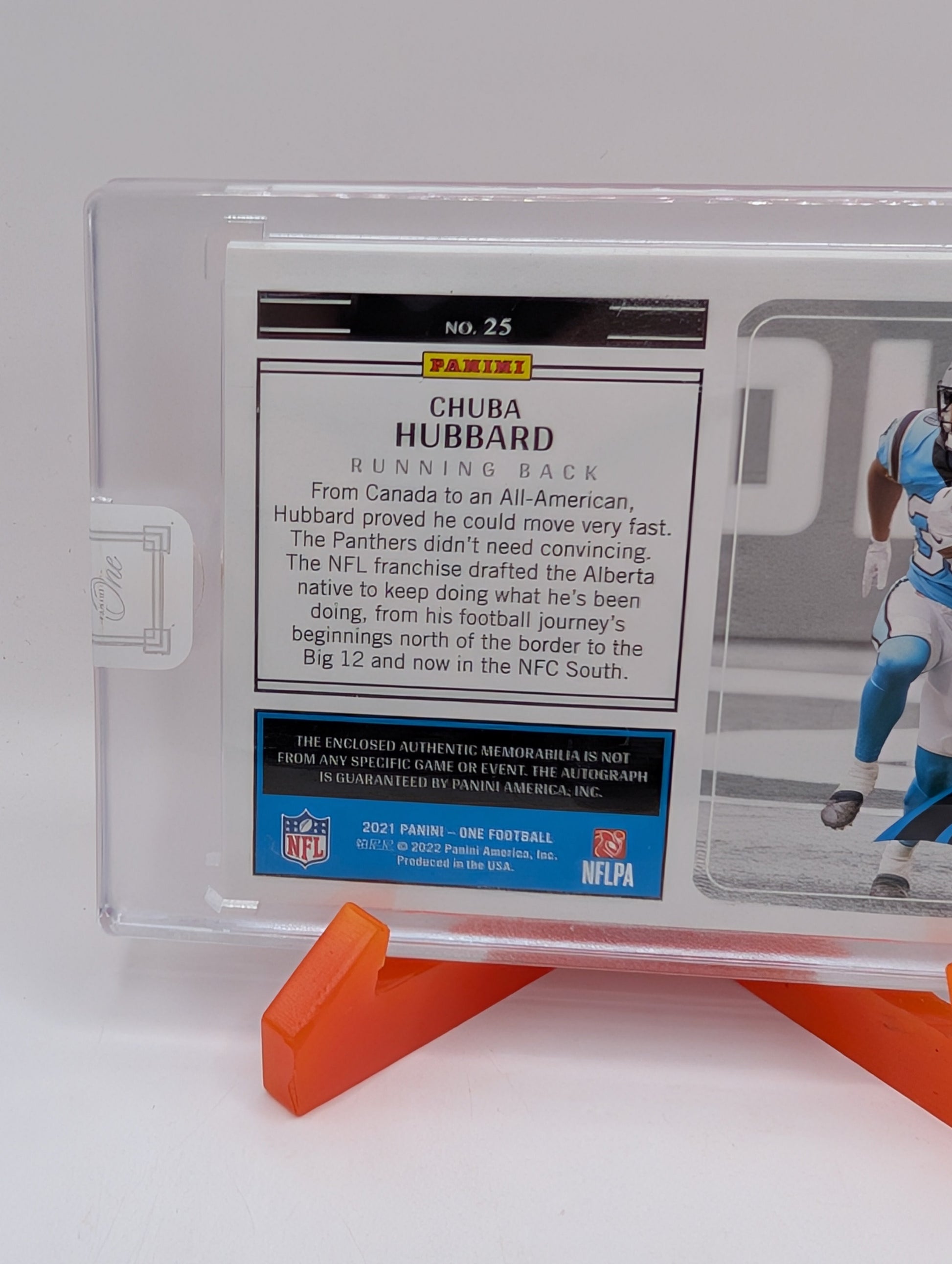 2021 Panini One - Rookie Patch Auto (On Card) Chuba Hubbard Gold /10 Rookie FRENLY BRICKS - Open 7 Days