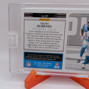 2021 Panini One - Rookie Patch Auto (On Card) Chuba Hubbard Gold /10 Rookie FRENLY BRICKS - Open 7 Days