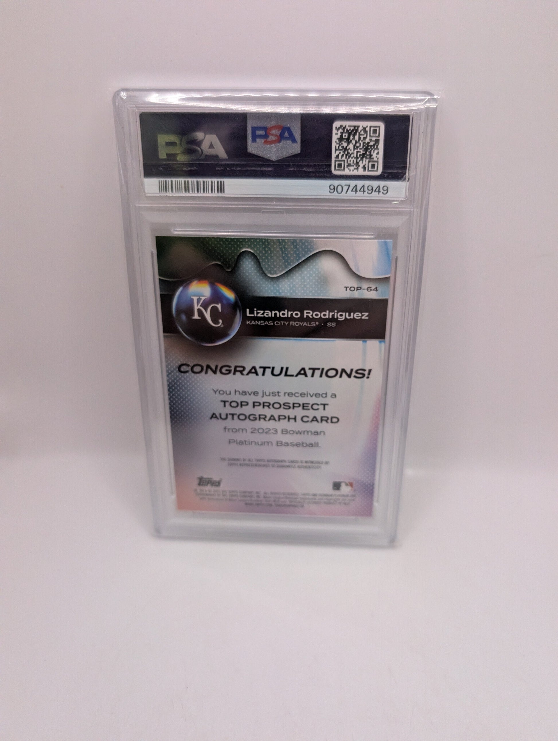 2023 Bowman Platinum Lizandro Rodriguez Top Prospects Auto PSA GEM MT 10 FRENLY BRICKS - Open 7 Days