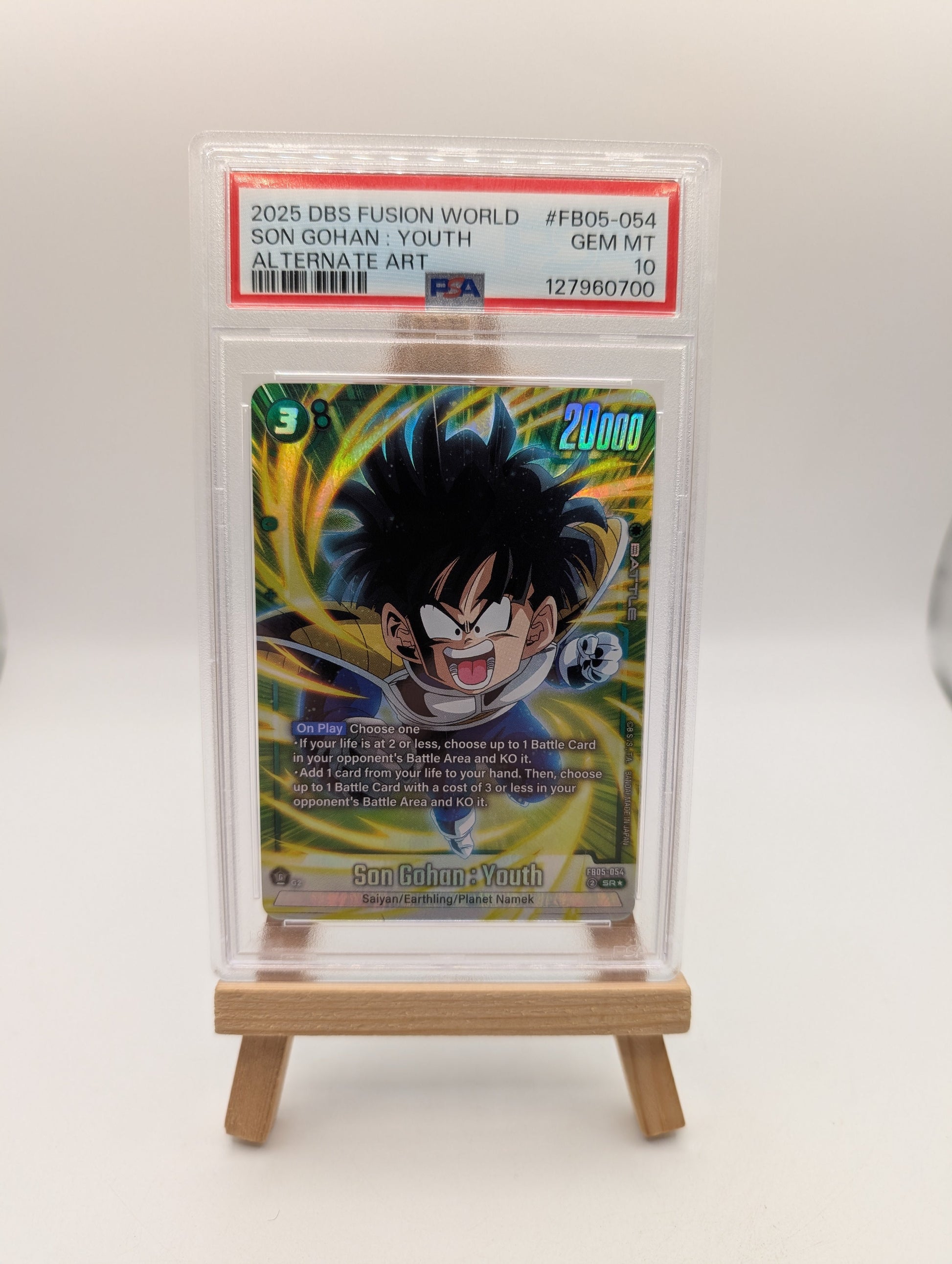 Dragon Ball Son Gohan : Youth FB05-054 SR Alt Art PSA 10 FRENLY BRICKS - Open 7 Days