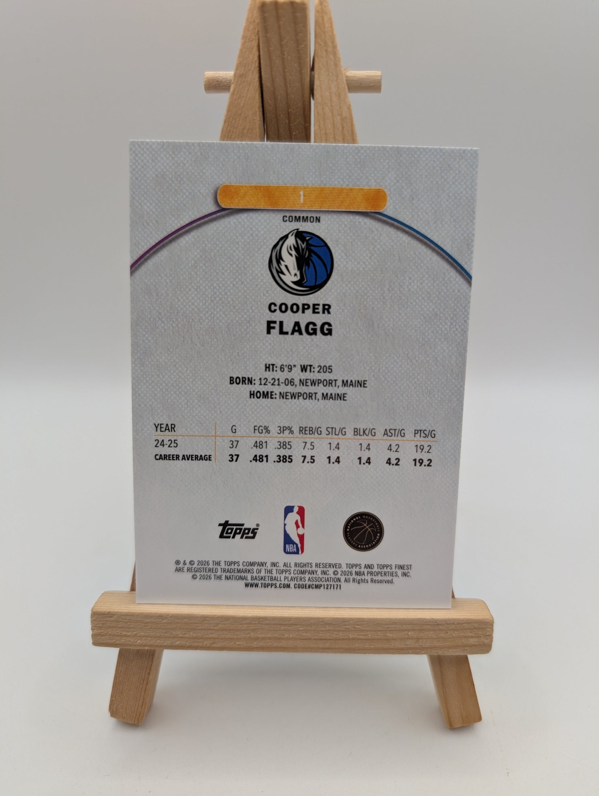 2025-26 Topps Finest COOPER FLAGG Common Rookie Oil Spill #1 FRENLY BRICKS - Open 7 Days