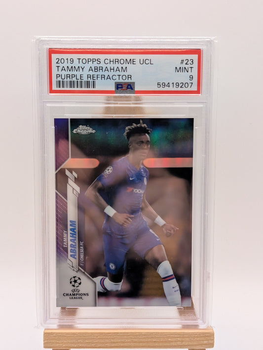 2019 Topps Chrome UEFA Tammy Abraham Purple Refractor #23 Chelsea PSA 9 /250 FRENLY BRICKS - Open 7 Days