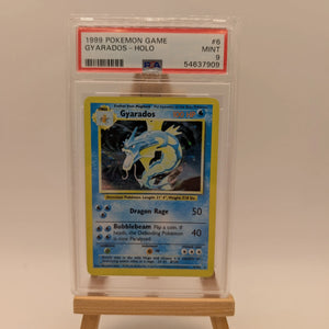 PSA 9 MINT Gyarados 6/102 Base Set Rare Holo Pokemon Card WOTC 1999 FADED FRENLY BRICKS - Open 7 Days