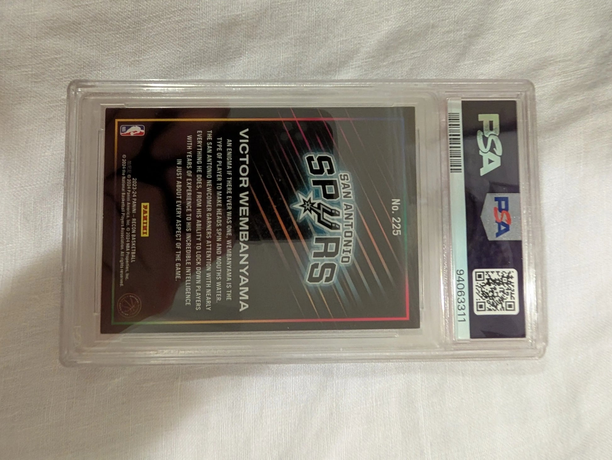 2023-24 Recon Victor Wembanyama /75 Purple Holo SSP PSA 8 SP Rookie RC #225 rare FRENLY BRICKS - Open 7 Days