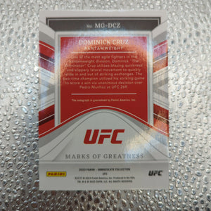 2023 Panini Immaculate - Marks of Greatness - Dominick Cruz AUTO /25 FRENLY BRICKS - Open 7 Days