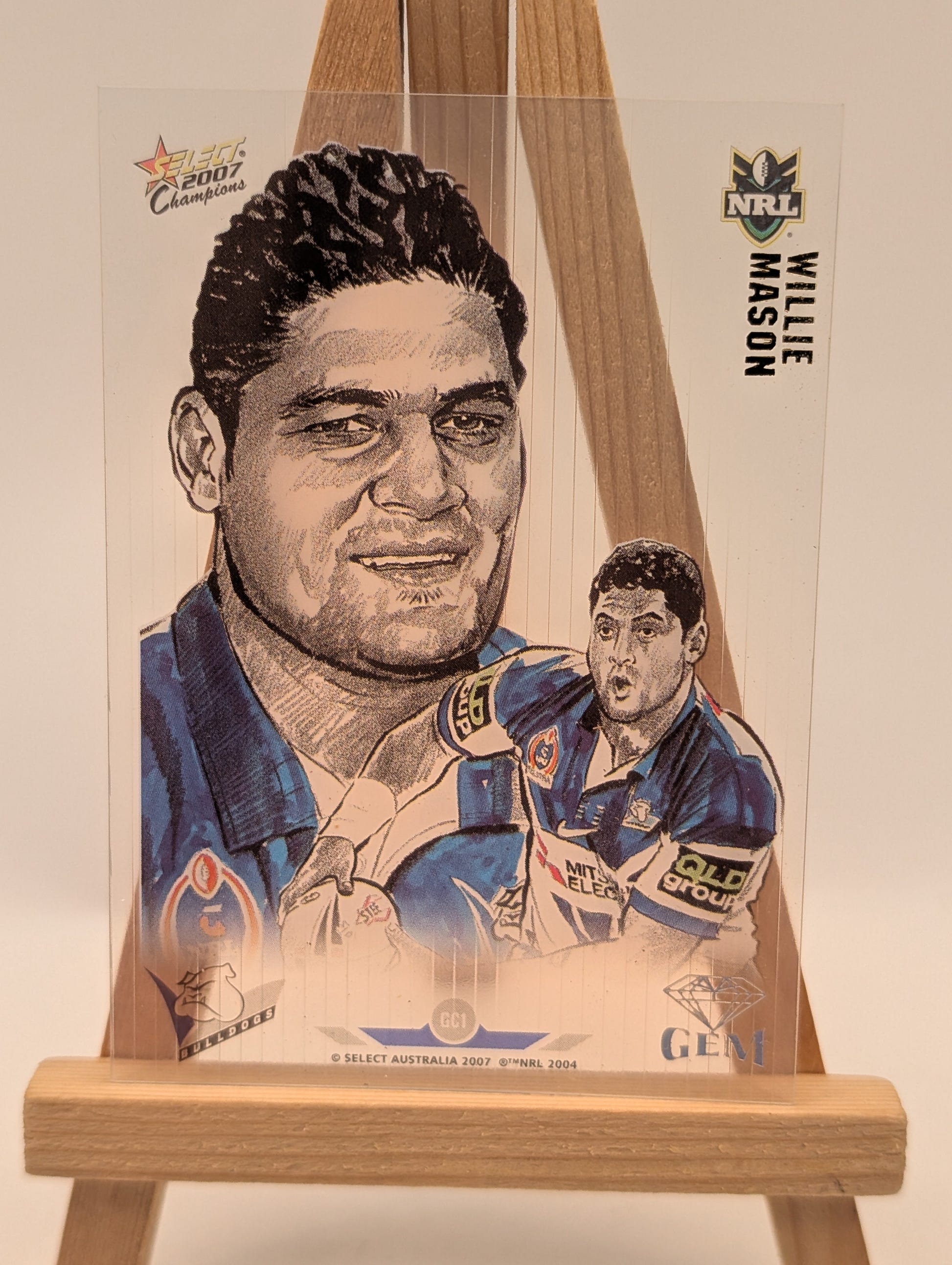 2007 Select NRL Champions Gem Card GC1 Willie Mason (Bulldogs)** FRENLY BRICKS - Open 7 Days image 2