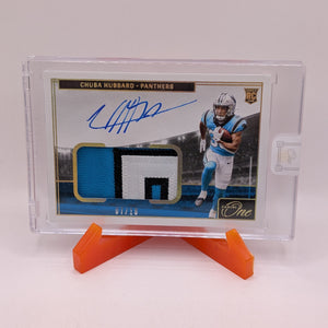 2021 Panini One - Rookie Patch Auto (On Card) Chuba Hubbard Gold /10 Rookie FRENLY BRICKS - Open 7 Days