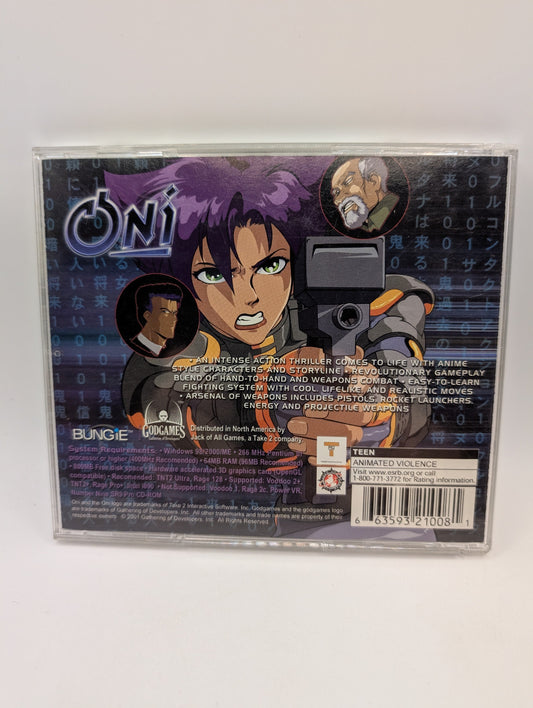 Oni PC Game Bungie 2001 NO cover FRENLY BRICKS - Open 7 Days