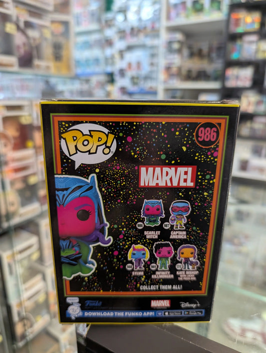 Funko Pop! Marvel WandaVision Blacklight Scarlet Witch Black New Pop 986 FRENLY BRICKS - Open 7 Days