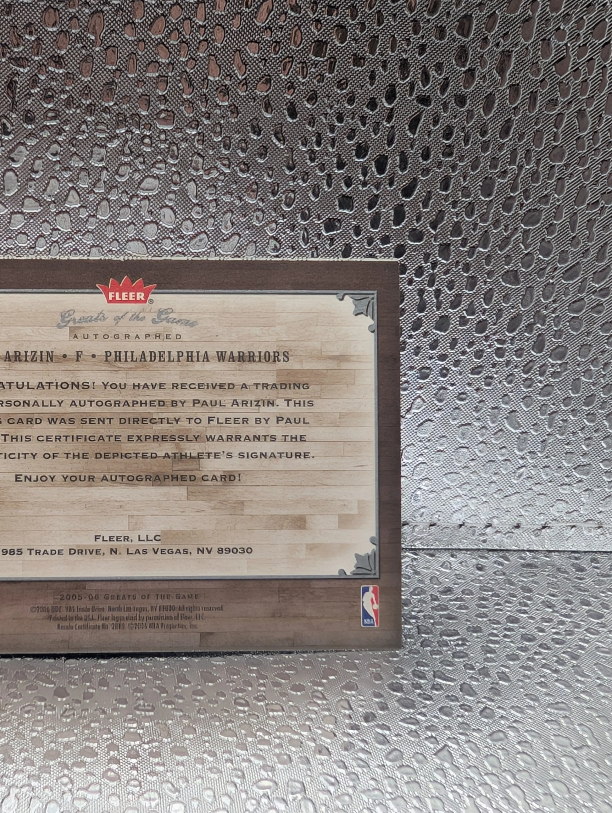 2005-06   Greats of the Game   Autographs #GGPA   Paul Arizin  Basketball FRENLY BRICKS - Open 7 Days