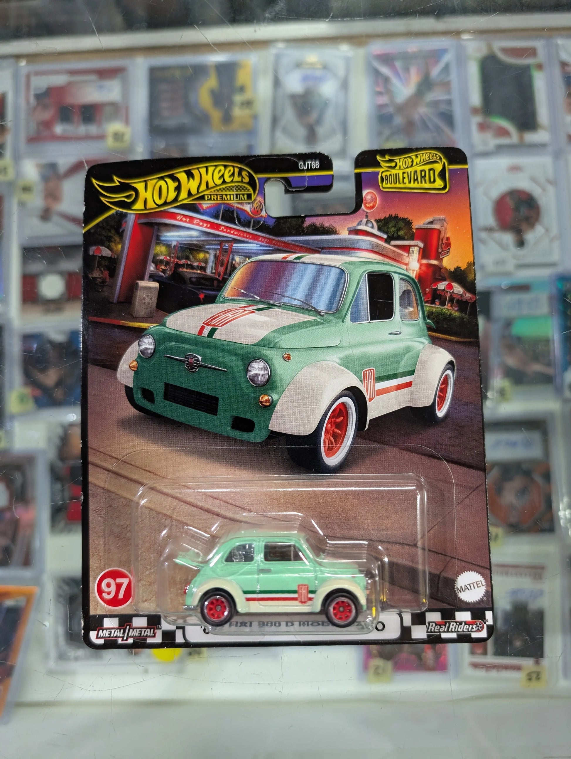 Hot Wheels Premium '60s Fiat 500 D Modificado #97 Boulevard FRENLY BRICKS - Open 7 Days