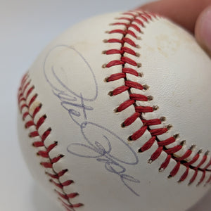 PETE ROSE CINCINNATI REDS  AUTOGRAPHED BART GIAMIATTI  BASEBALL BIG RED MACHINE FRENLY BRICKS - Open 7 Days