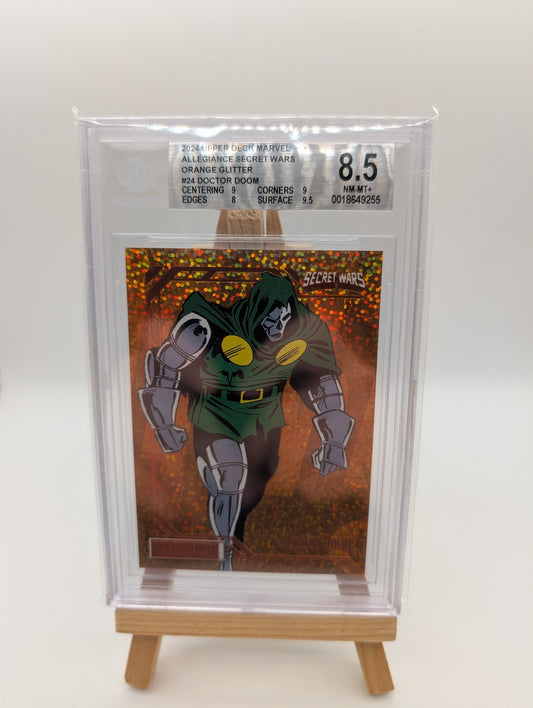2024 Marvel Allegiance Secret Wars Orange Glitter Card #24 Doctor Doom #/199 BGS 8.5 FRENLY BRICKS - Open 7 Days