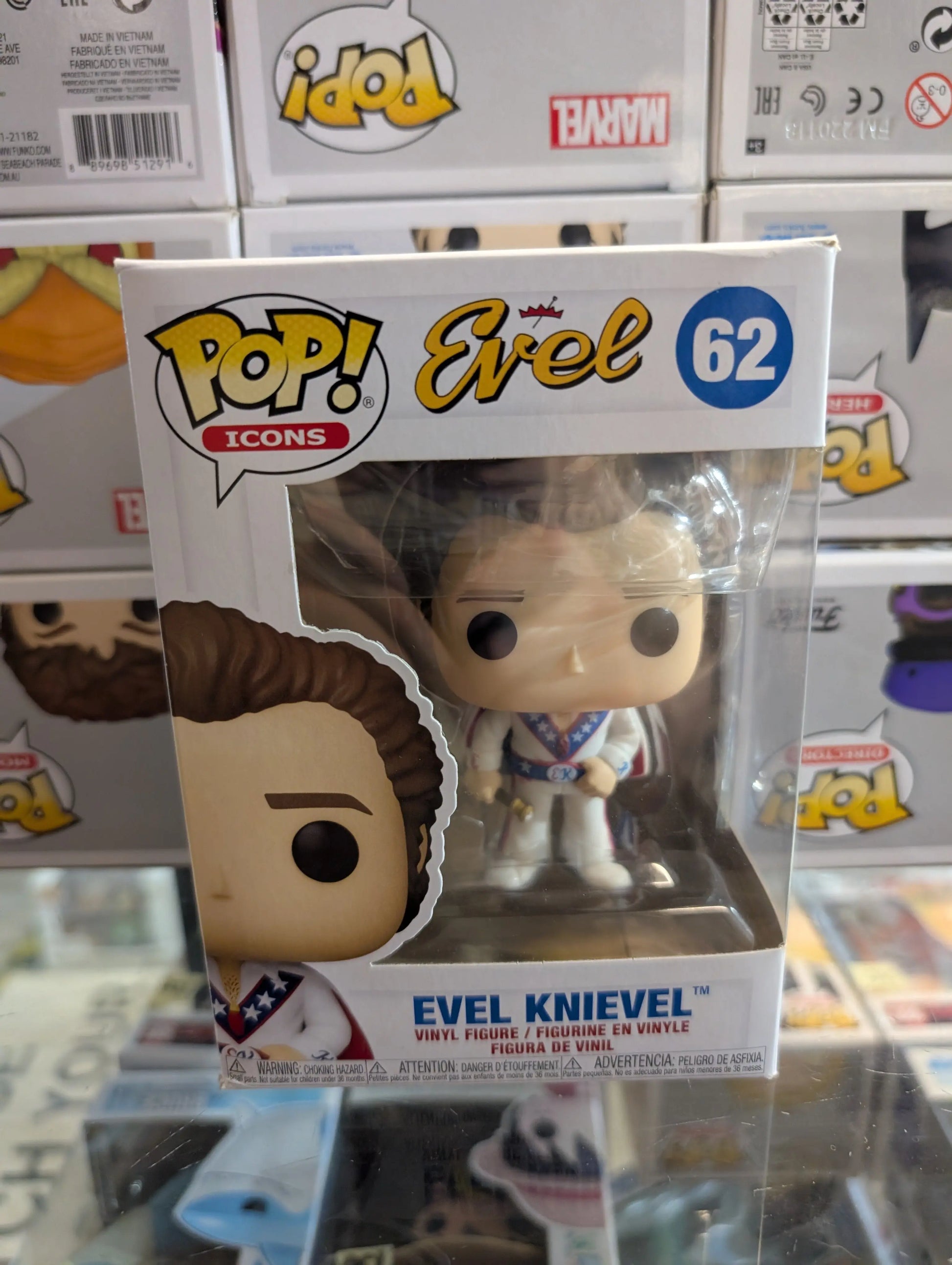 Evel Knievel (with Cape) 62 ~ Funko Pop Vinyl ~ Icons FRENLY BRICKS - Open 7 Days