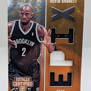 2014-15 Totally Certified Kevin Garnett EPIX Play Memorabilia Jersey Gold #/10 FRENLY BRICKS - Open 7 Days