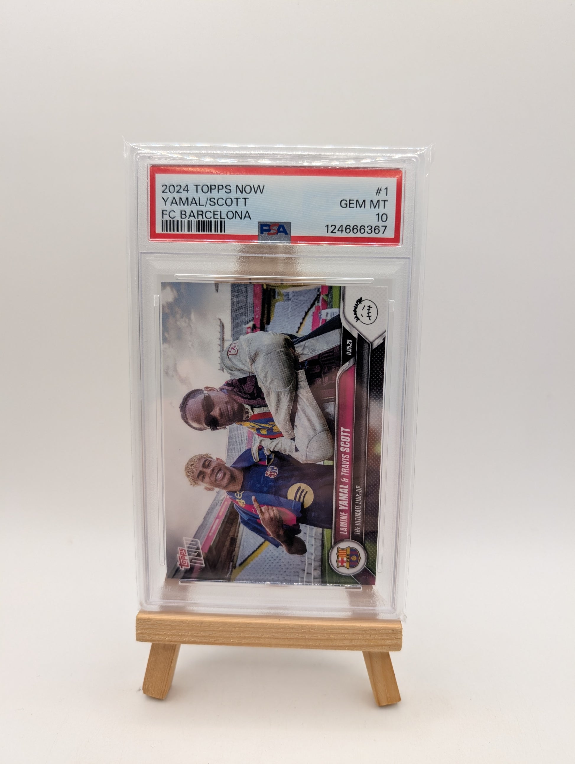PSA10 2024-25 TOPPS NOW FC BARCELONA 1 TRAVIS SCOTT/LAMINE YAMAL