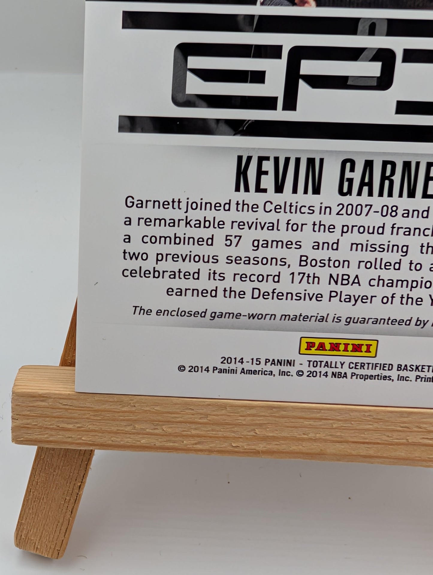 2014-15 Totally Certified Kevin Garnett EPIX Play Memorabilia Jersey Gold #/10 FRENLY BRICKS - Open 7 Days