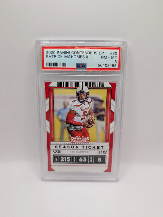 2020 PANINI CONTENDERS DRAFT PICKS #80 PATRICK MAHOMES II PSA 8 FRENLY BRICKS - Open 7 Days