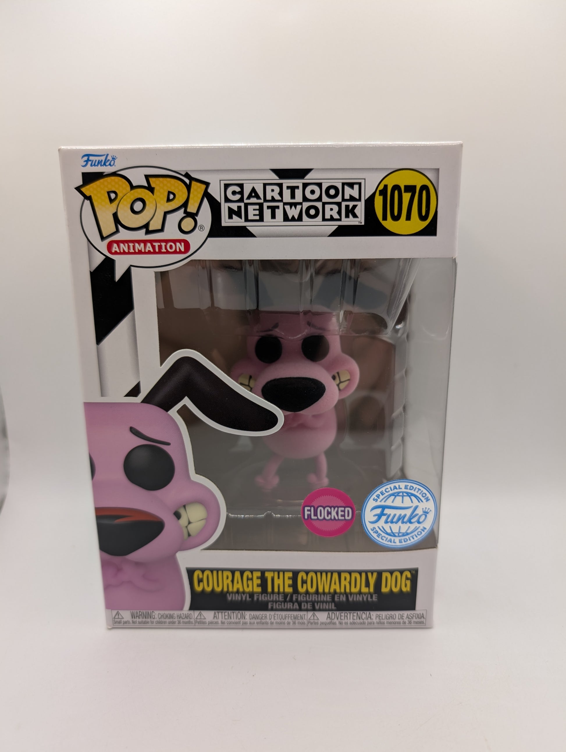 Funko Pop! Special Ed Cartoon Network #1070 Courage the Cowardly Dog Flocked