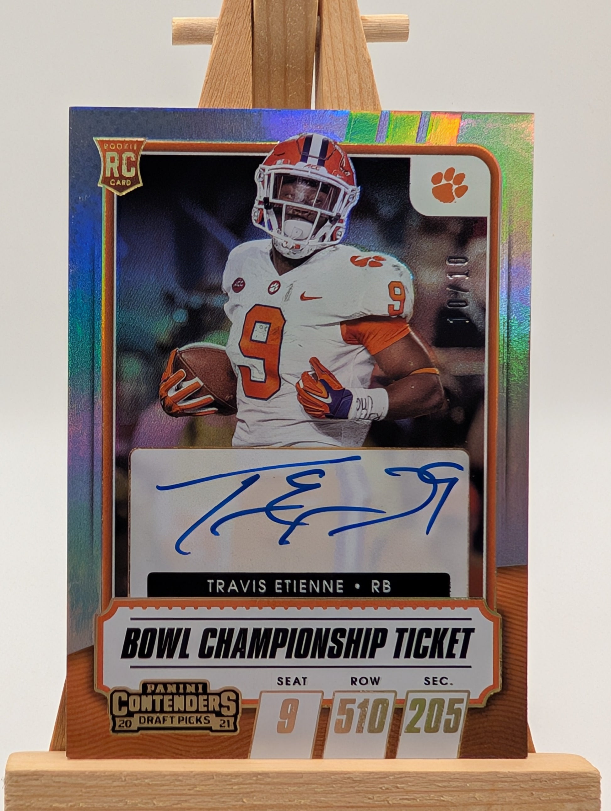 2021 Panini Contenders TRAVIS ETIENNE RC  Auto 10/10 On card Rookie College FRENLY BRICKS - Open 7 Days