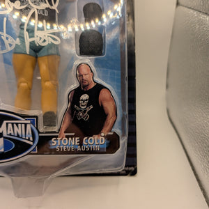 WWE WrestleMania 21 Stone Cold Steve Austin Action Figure 2005 New SIGNED AUTO FRENLY BRICKS - Open 7 Days