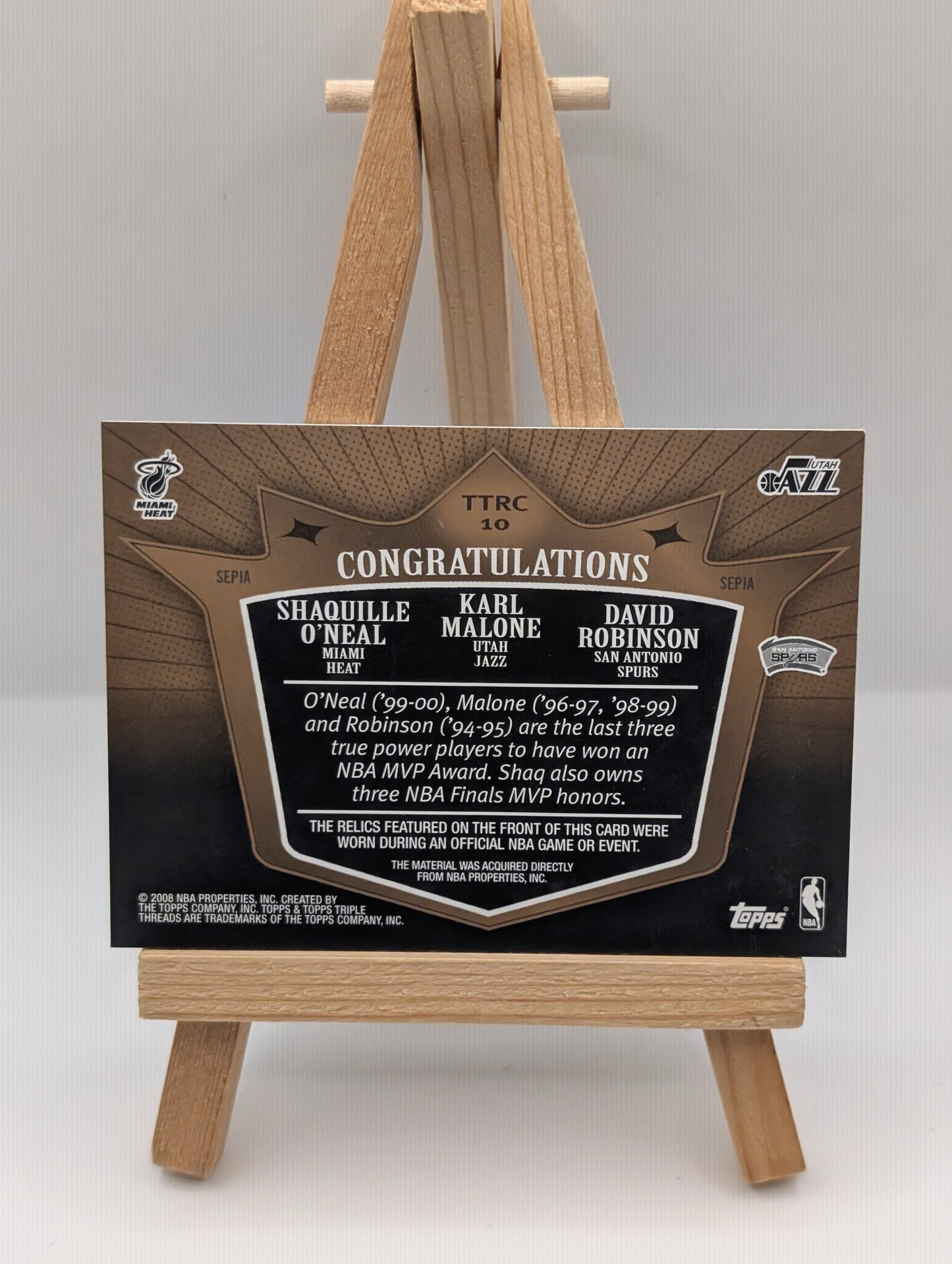 2007 Topps Threads SEPIA /9 RELICS COMBOS Shaquille Karl Malone David Robinson FRENLY BRICKS - Open 7 Days