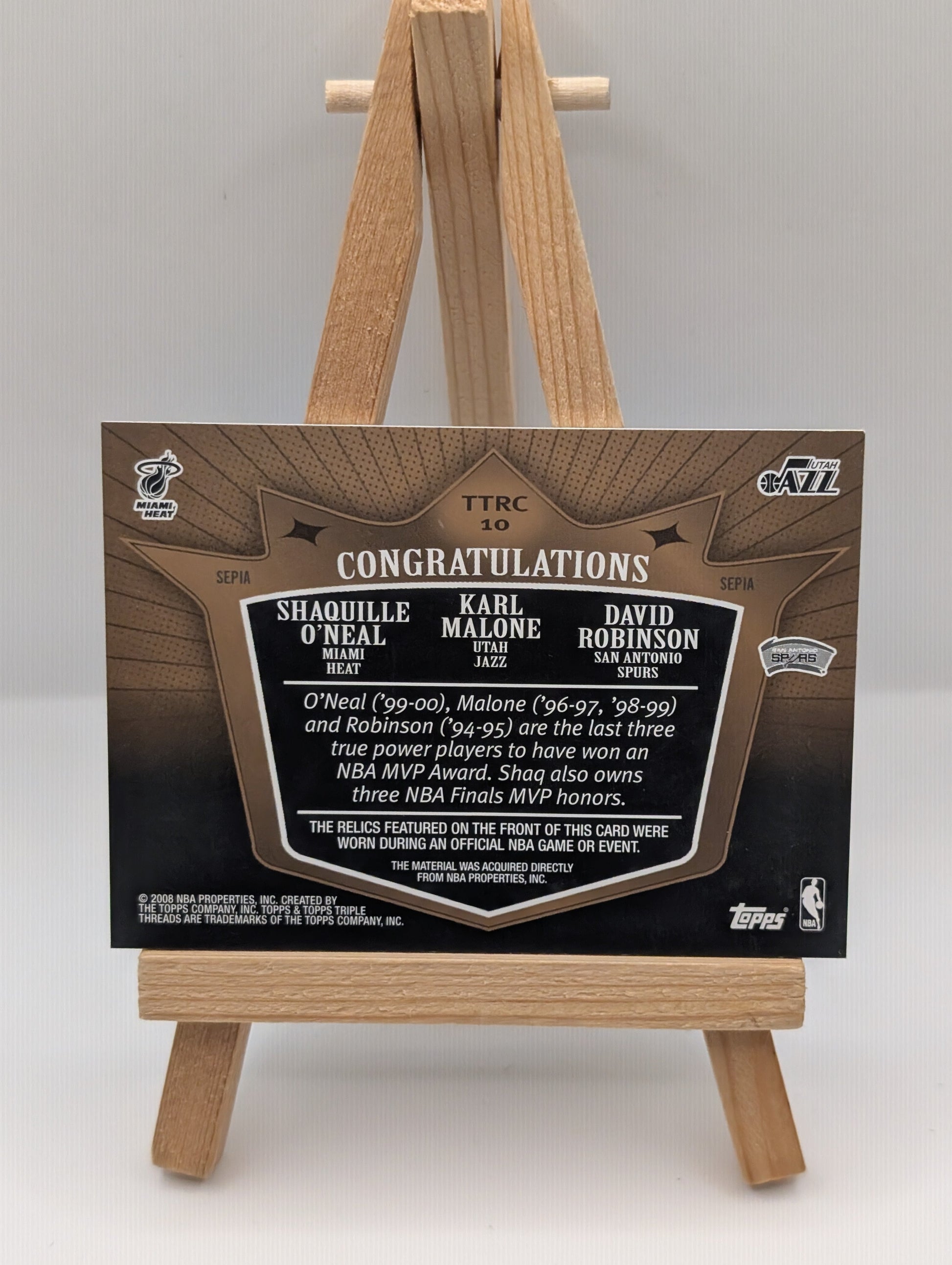 2007 Topps Threads SEPIA /9 RELICS COMBOS Shaquille Karl Malone David Robinson FRENLY BRICKS - Open 7 Days