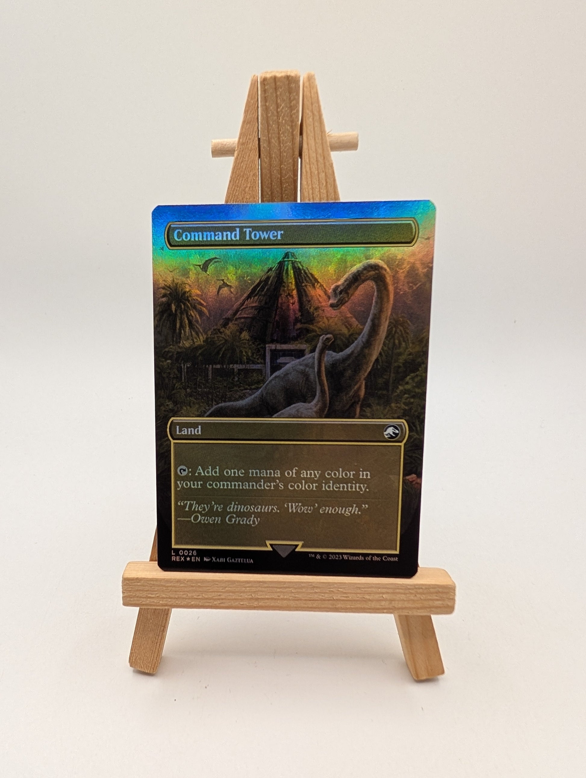 MTG Command Tower BORDERLESS FOIL Jurassic World Collection 0026 NM FRENLY BRICKS - Open 7 Days