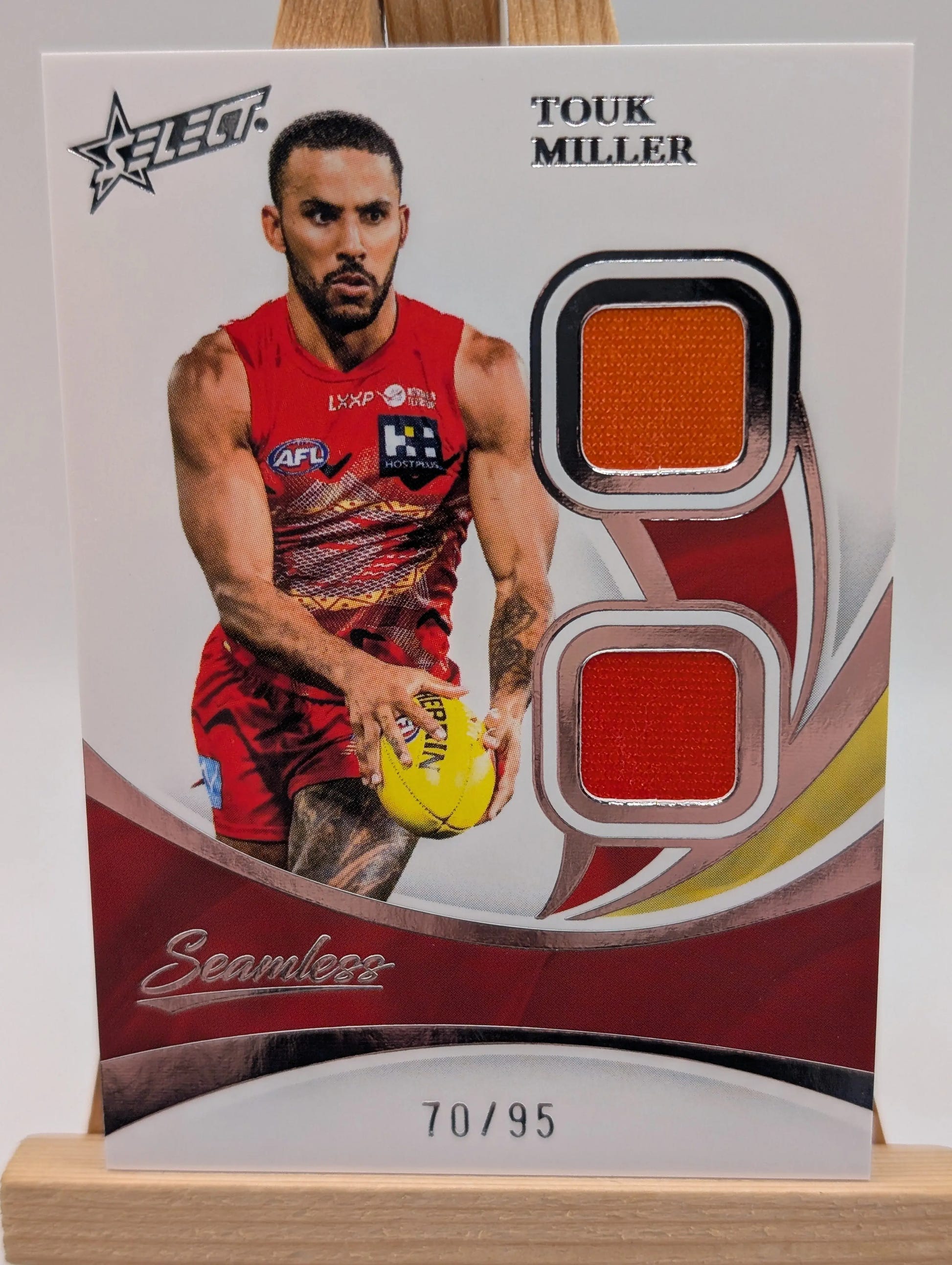 2025 Select AFL Seamless Solo Patch Touk Miller 18 /95 FRENLY BRICKS - Open 7 Days image 2
