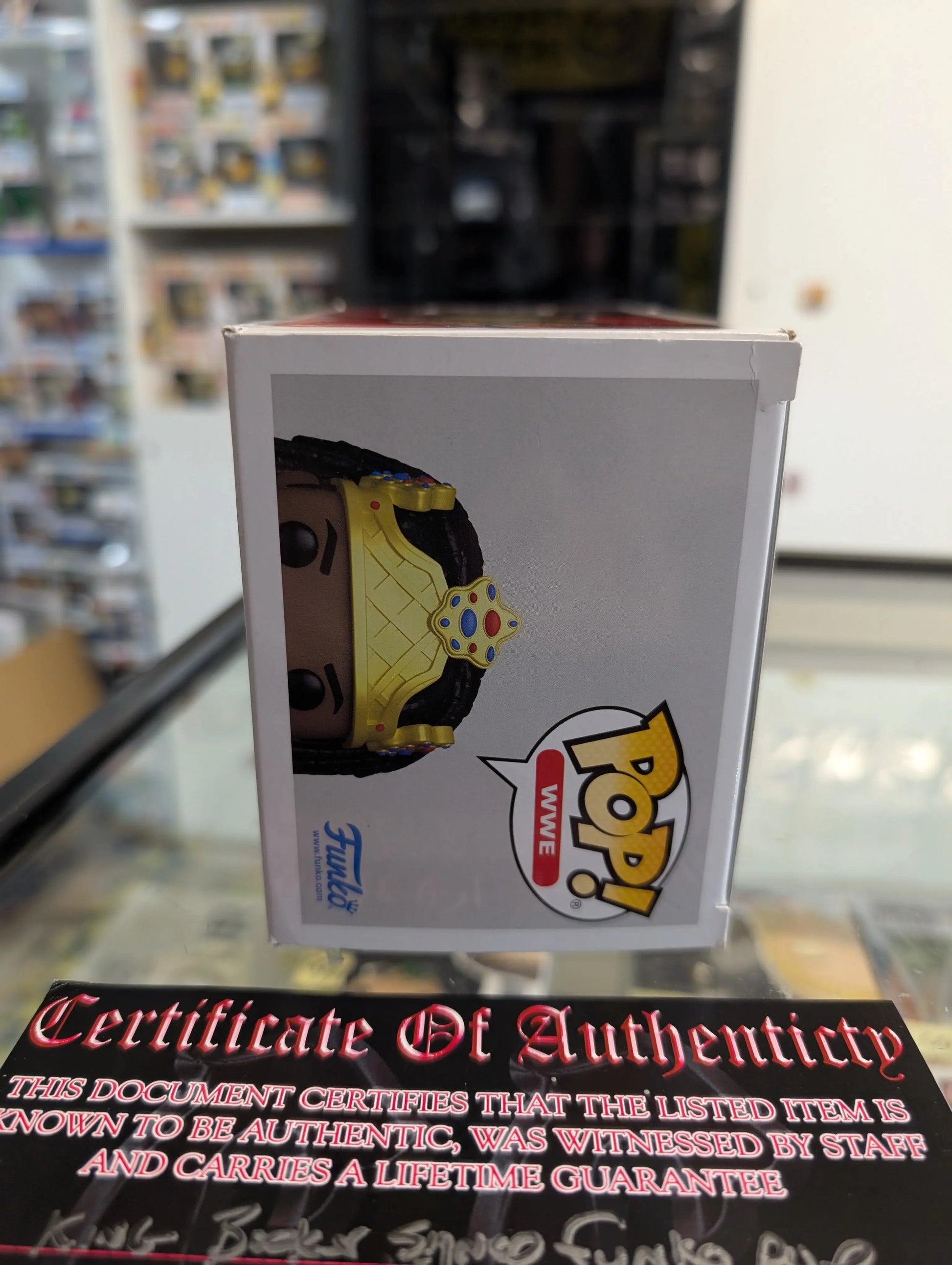 WWE - King Booker Pop! Vinyl Figure #128 signed with COA see pics FRENLY BRICKS - Open 7 Days