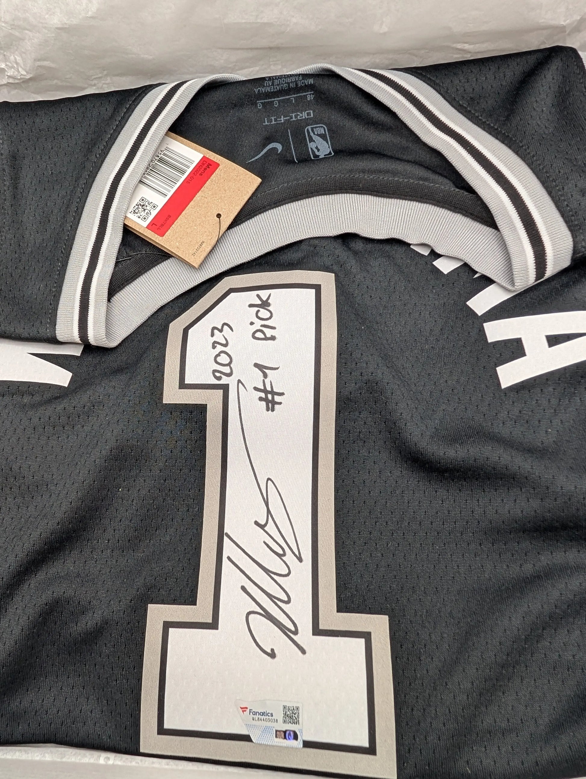 Victor Wembanyama Signed Nike Icon Jersey with 2023 #1 Pick Inscription Fanatics FRENLY BRICKS - Open 7 Days