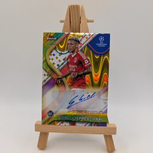 /50 Gianluca Prestianni 2024/25 Topps Finest UEFA Soccer RC Gold Ref. Auto