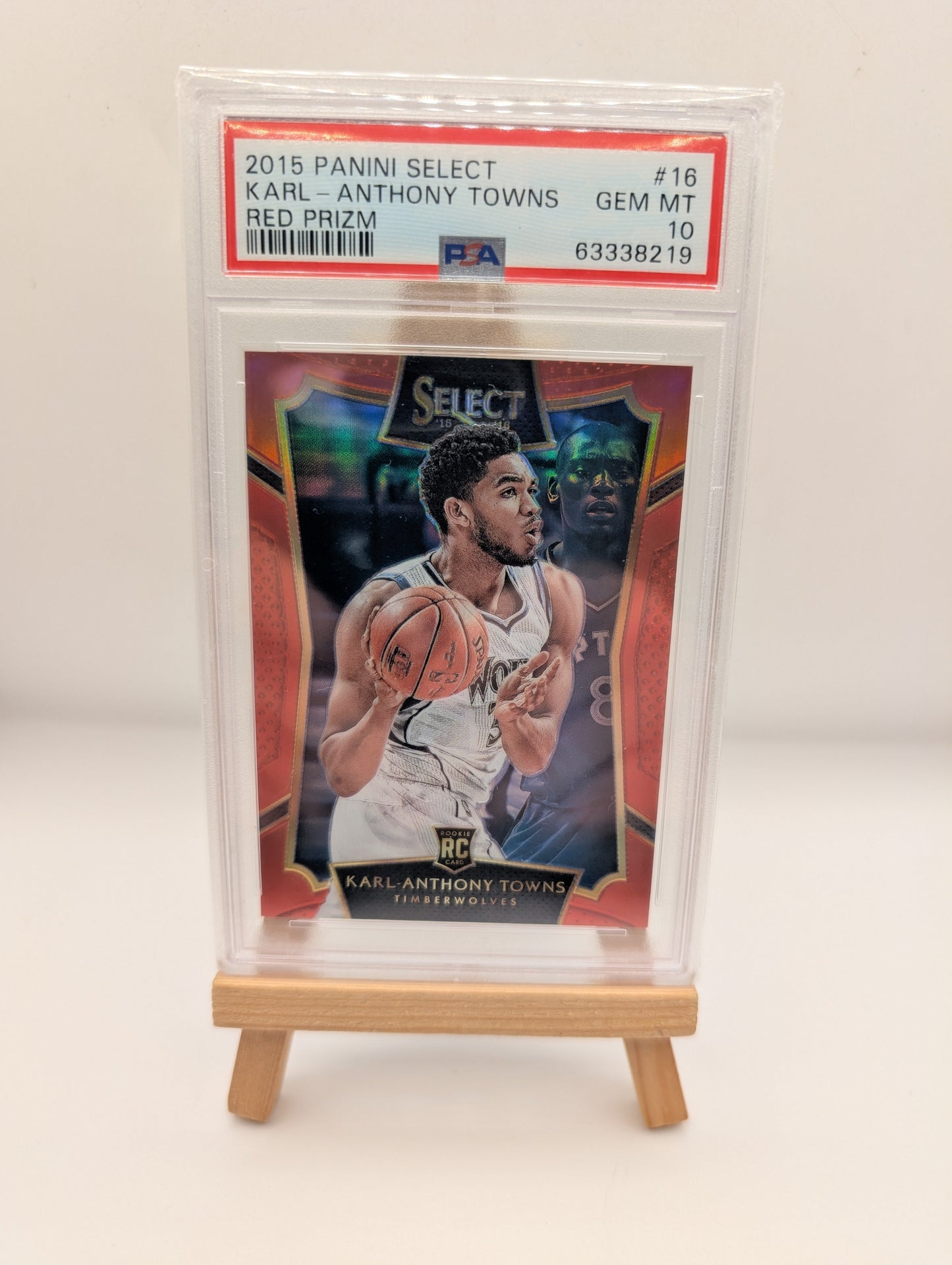 2015-16 Panini Select-Concourse Karl-Anthony Towns #16 Red Prizm /149 PSA 10 RC FRENLY BRICKS - Open 7 Days