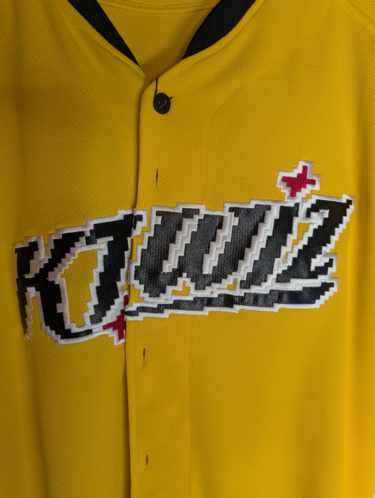 Korean Baseball KT Wiz Bright Yellow 2025 Pixel Uniform XXL Blank Jersey