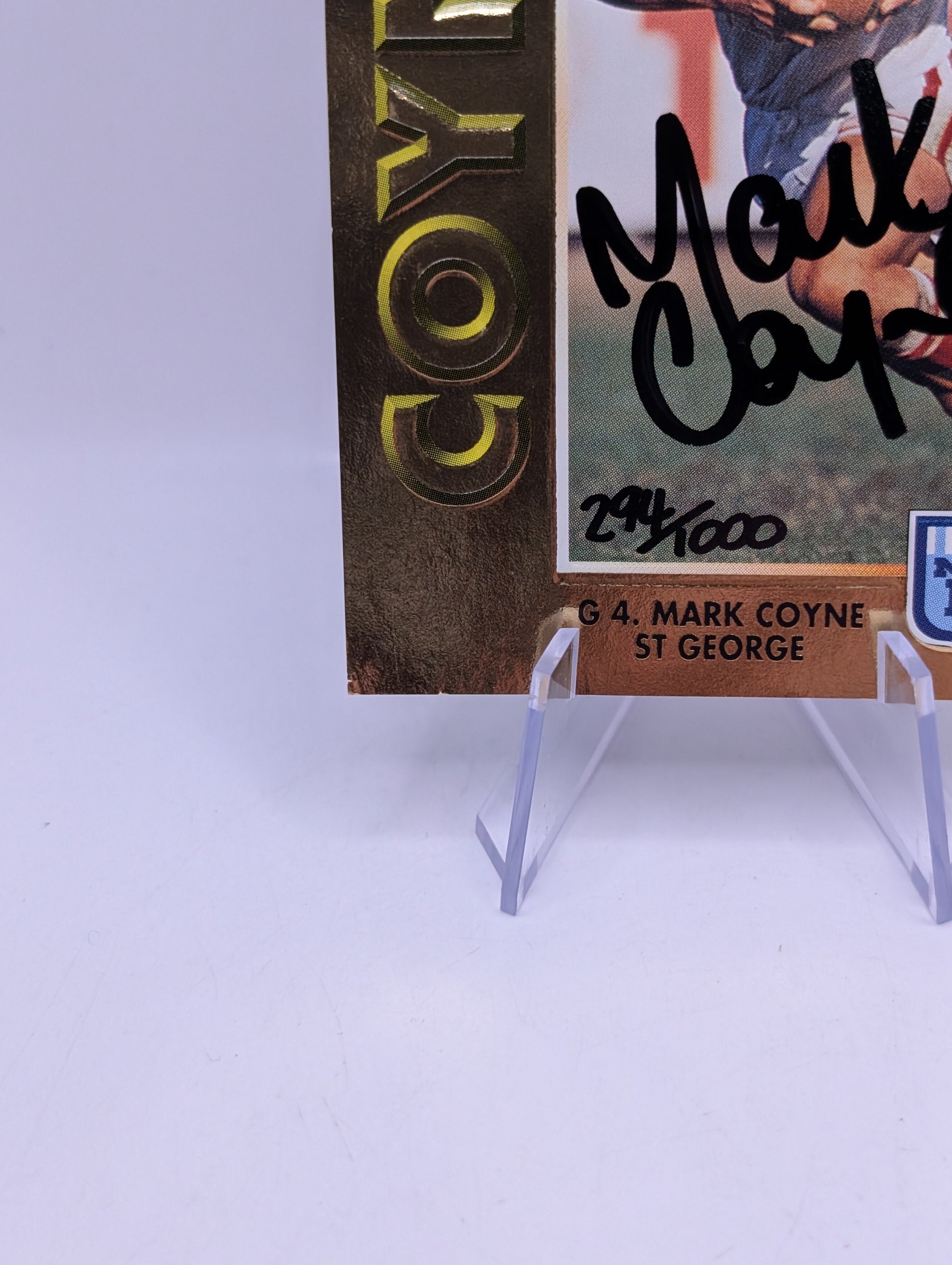 Mark Coyne Gold Signature Card #294/1000 Numbered NSW RL FRENLY BRICKS - Open 7 Days