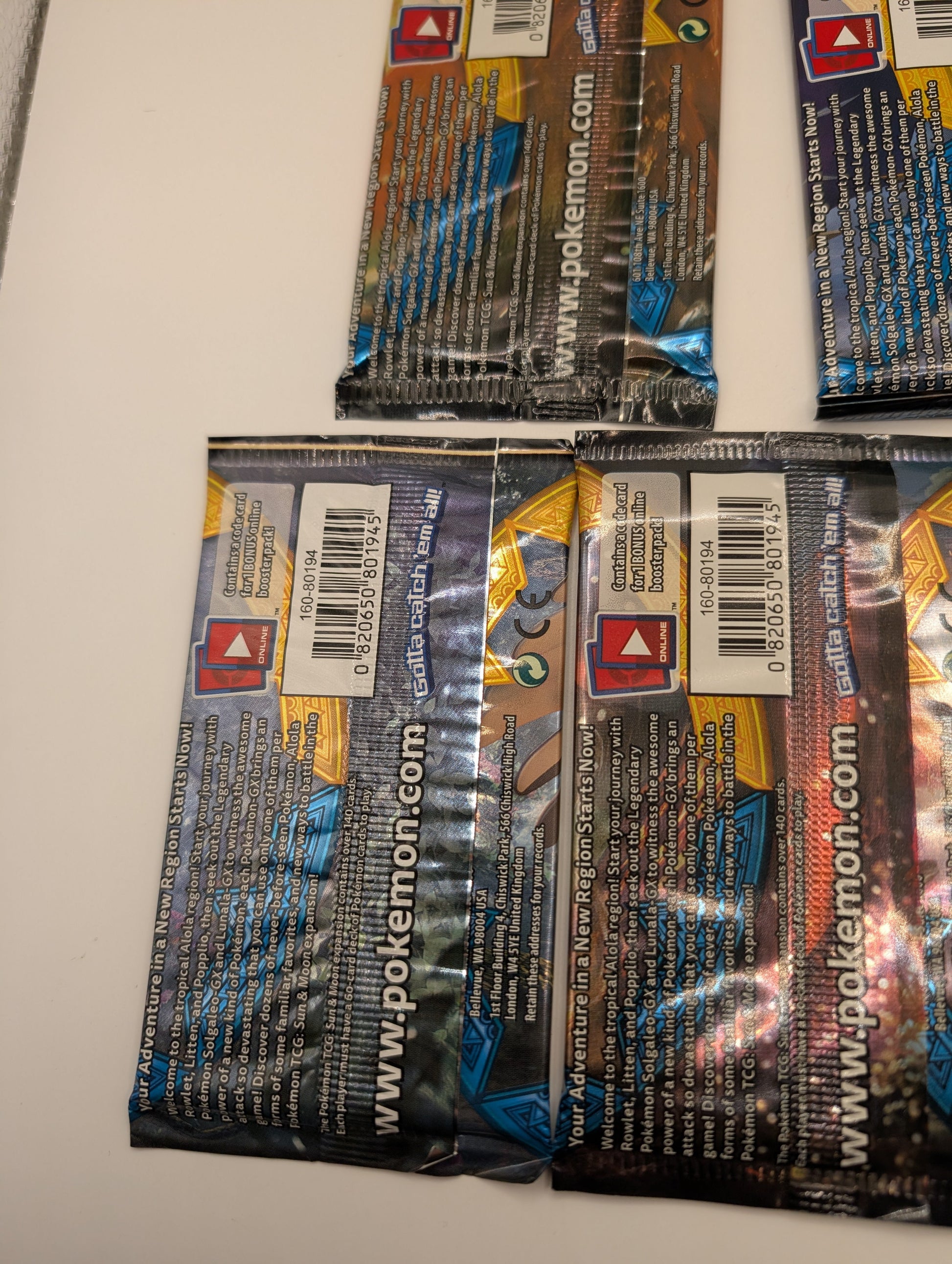 Art Set Of 5 Pokémon TCG: Sun and Moon Base Set Booster Packs Factory Sealed FRENLY BRICKS - Open 7 Days