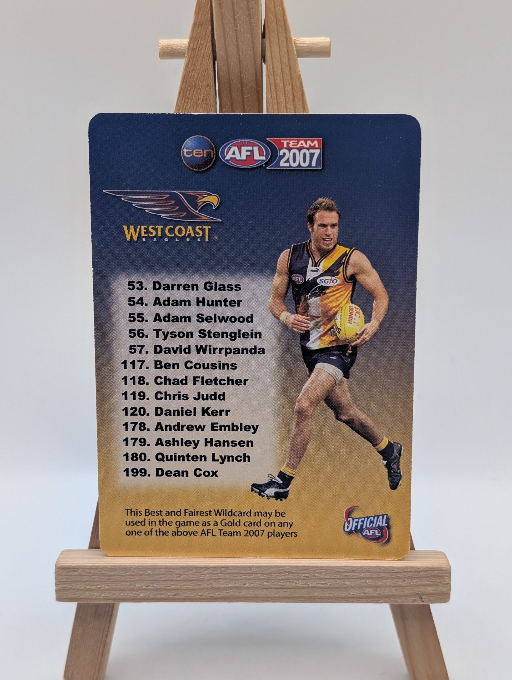 2007 AFL Teamcoach Trading Card GOLD Best & Fairest BF15 Chris Judd FRENLY BRICKS - Open 7 Days image 3