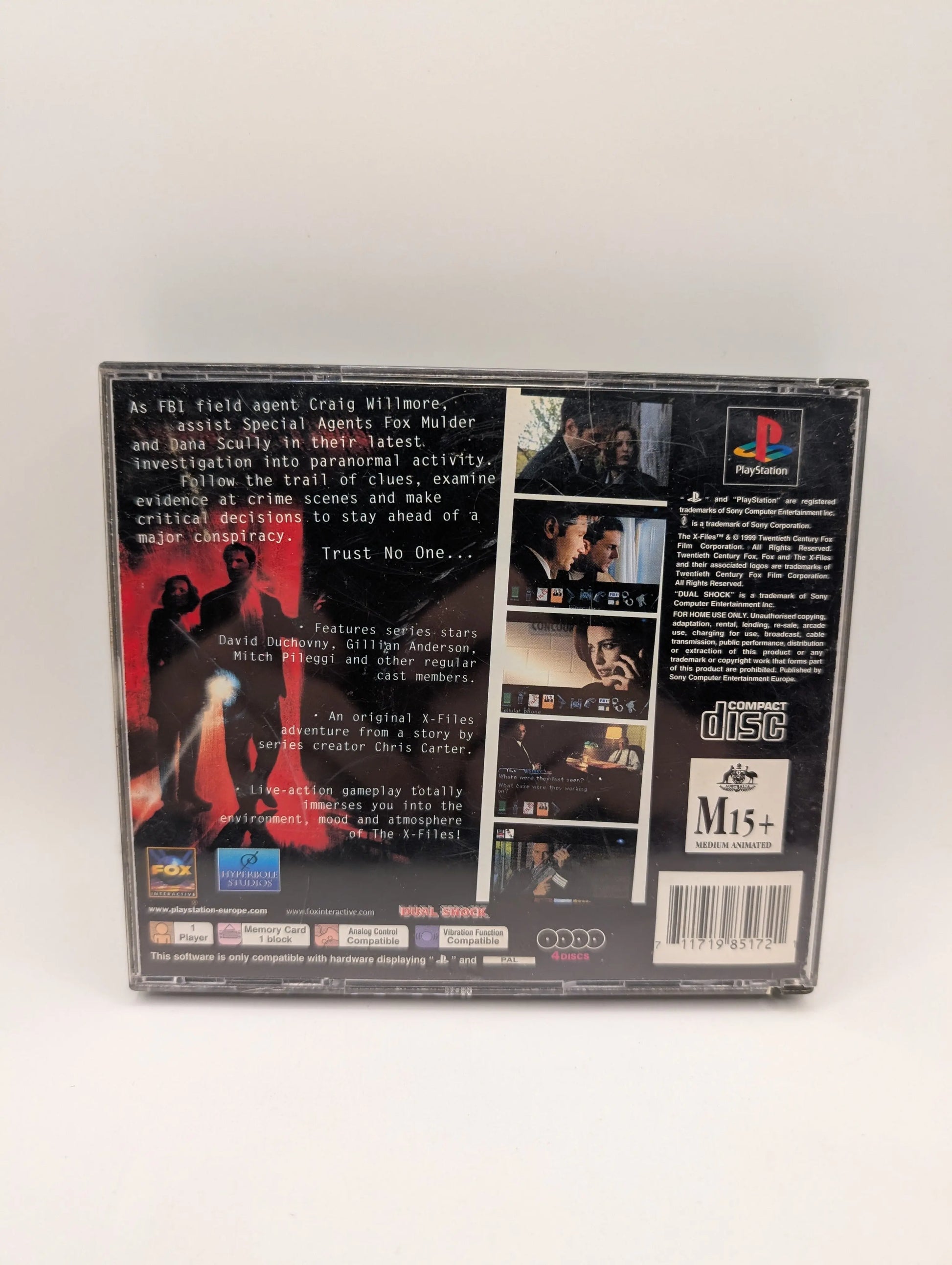 The X-Files Game Sony Playstation - 4 Disc Set - Excellent Condition FRENLY BRICKS - Open 7 Days