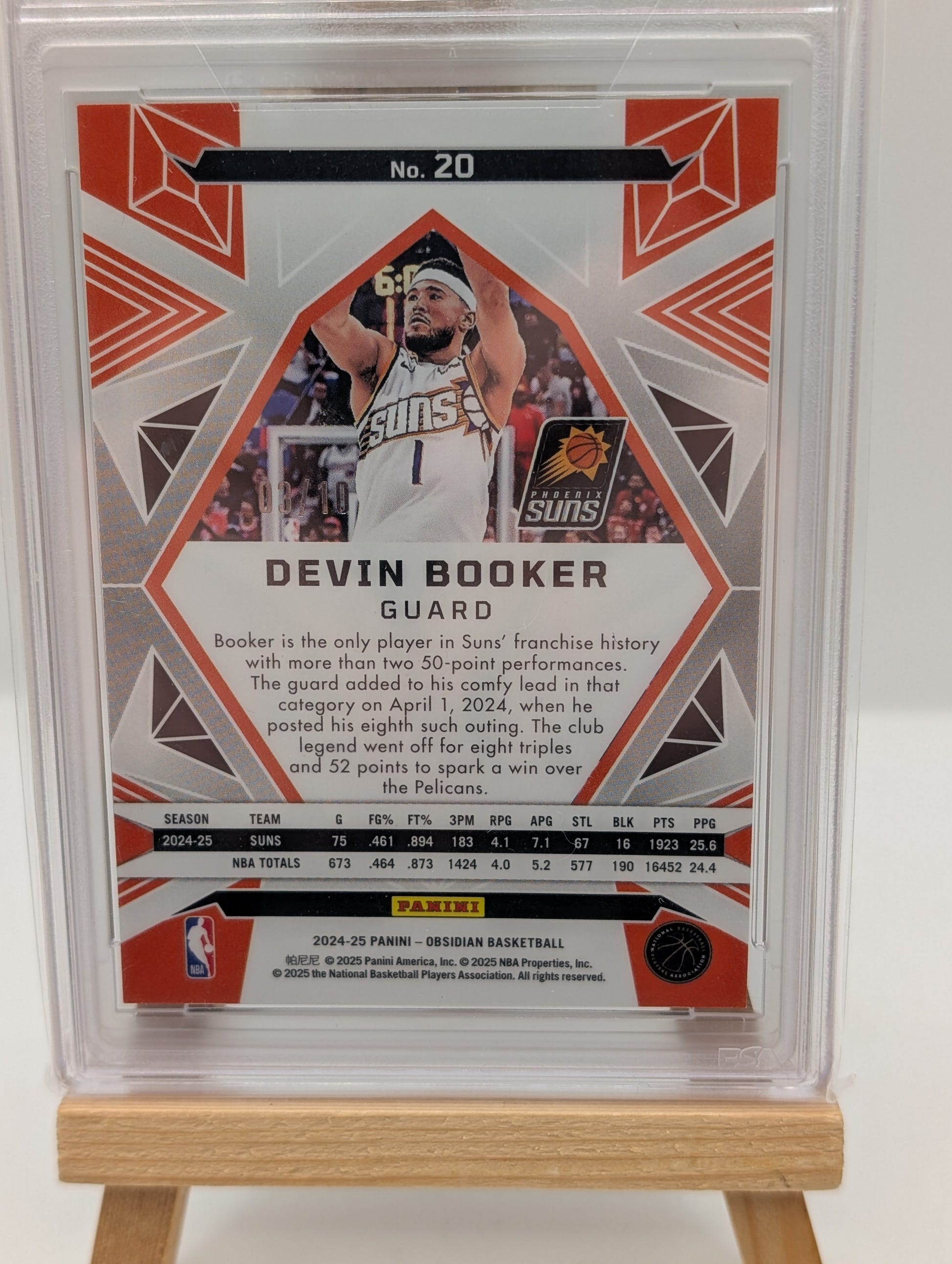 2024-25 Obsidian Devin Booker Electric Etch Molten /10 Phoenix Suns #20 PSA 10 FRENLY BRICKS - Open 7 Days image 5