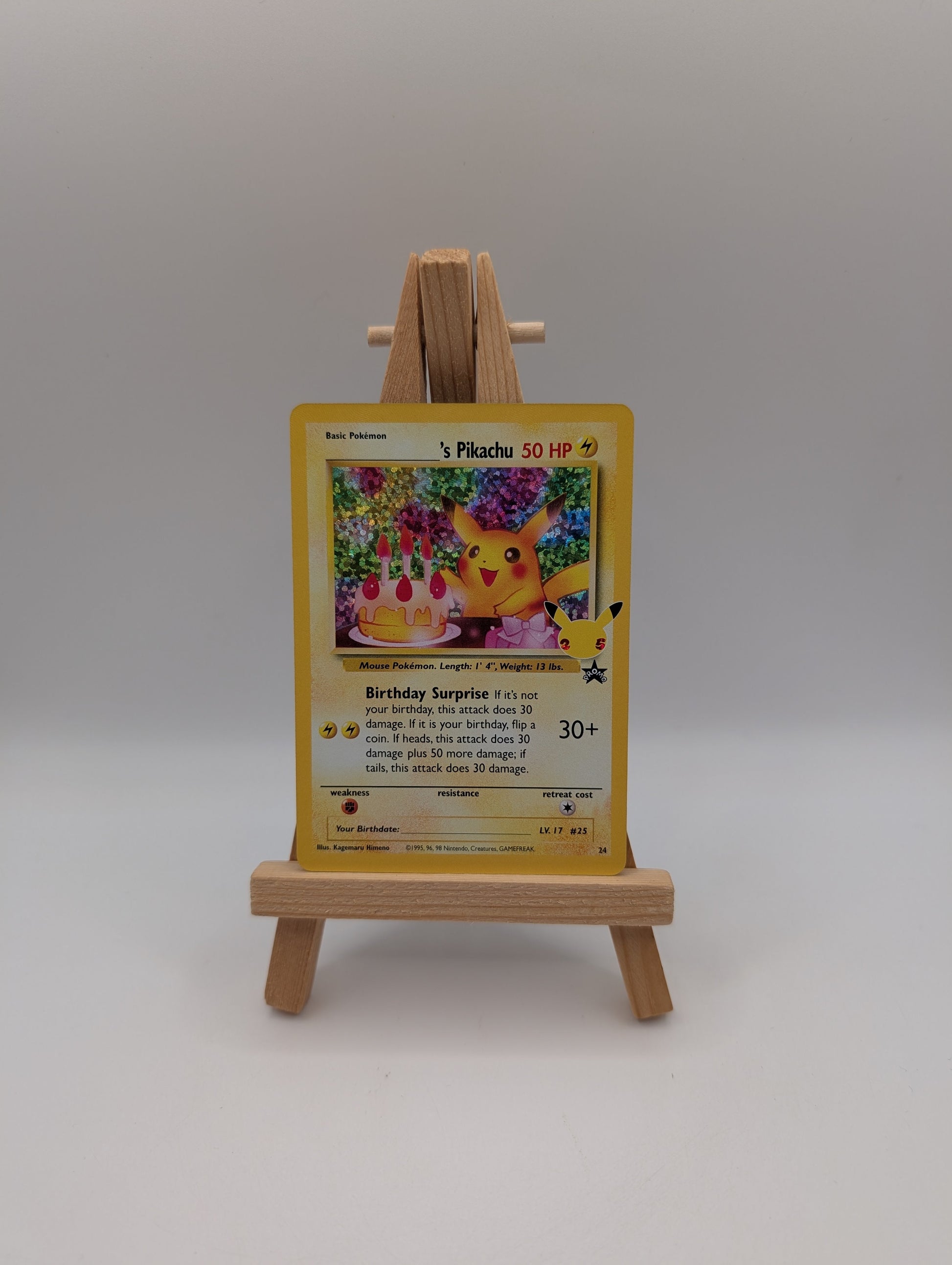 Pokémon TCG Pikachu (Birthday Pikachu) Celebrations #24 Holo 25th Anniversary FRENLY BRICKS - Open 7 Days