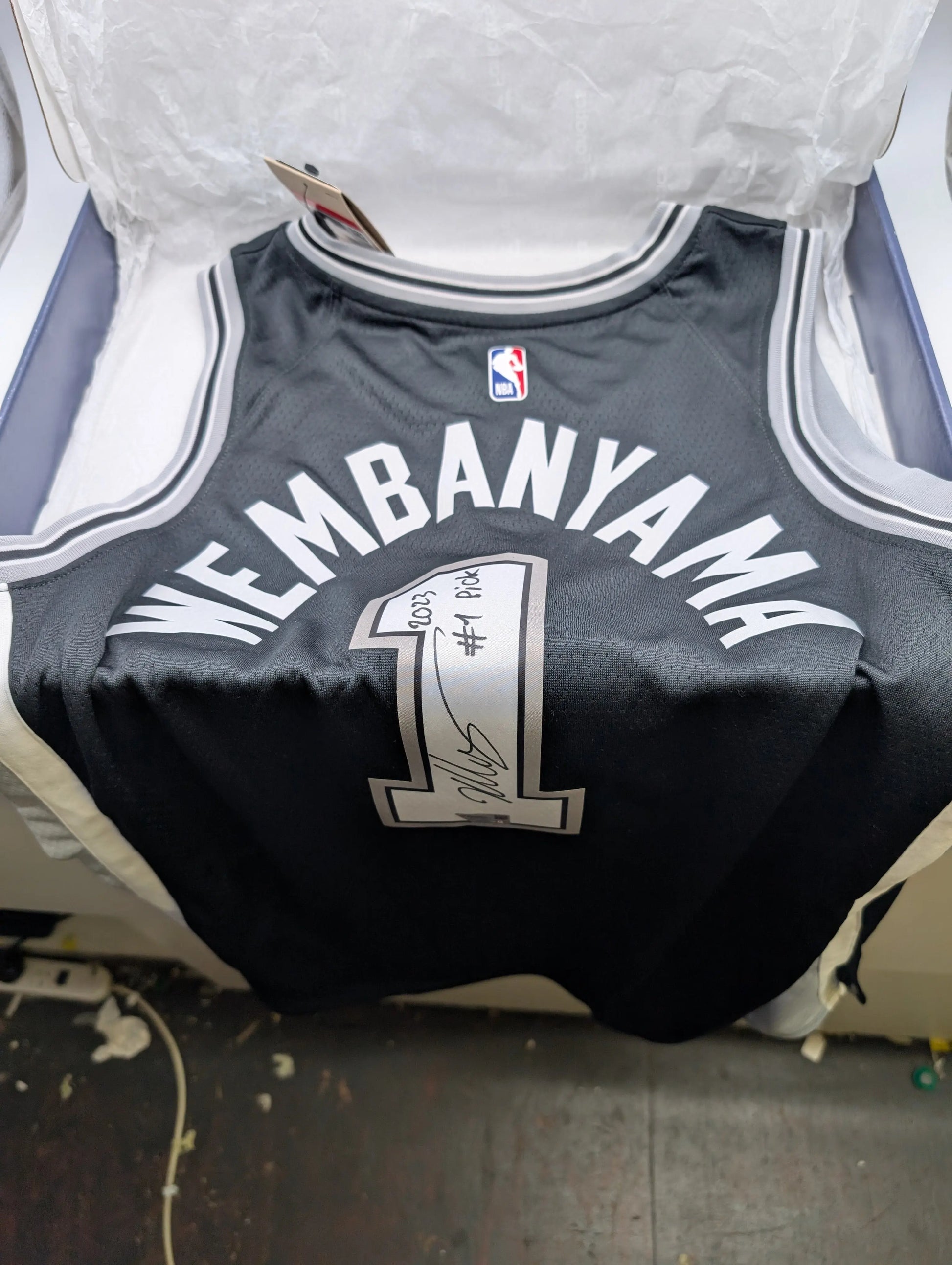 Victor Wembanyama Signed Nike Icon Jersey with 2023 #1 Pick Inscription Fanatics FRENLY BRICKS - Open 7 Days