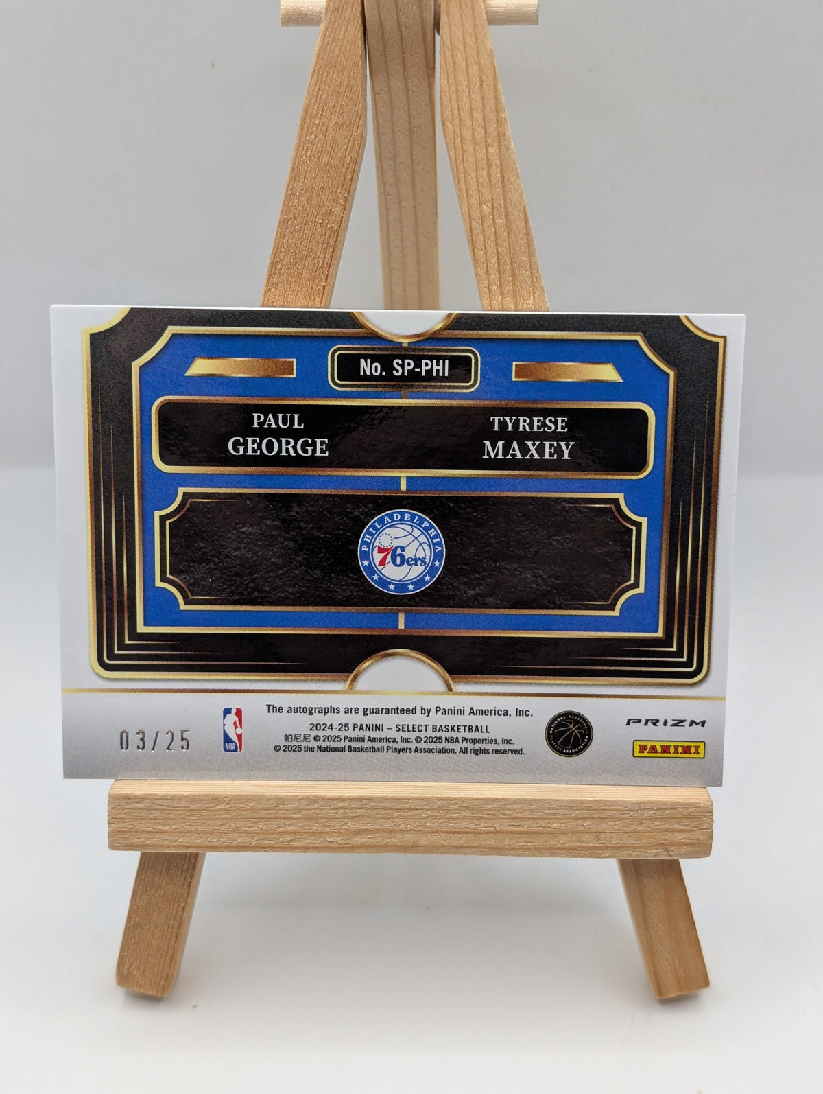 2024-25 Mosaic Select - Paul George, Tyrese Maxey Tie Dye Dual Autographs /25 FRENLY BRICKS - Open 7 Days image 4