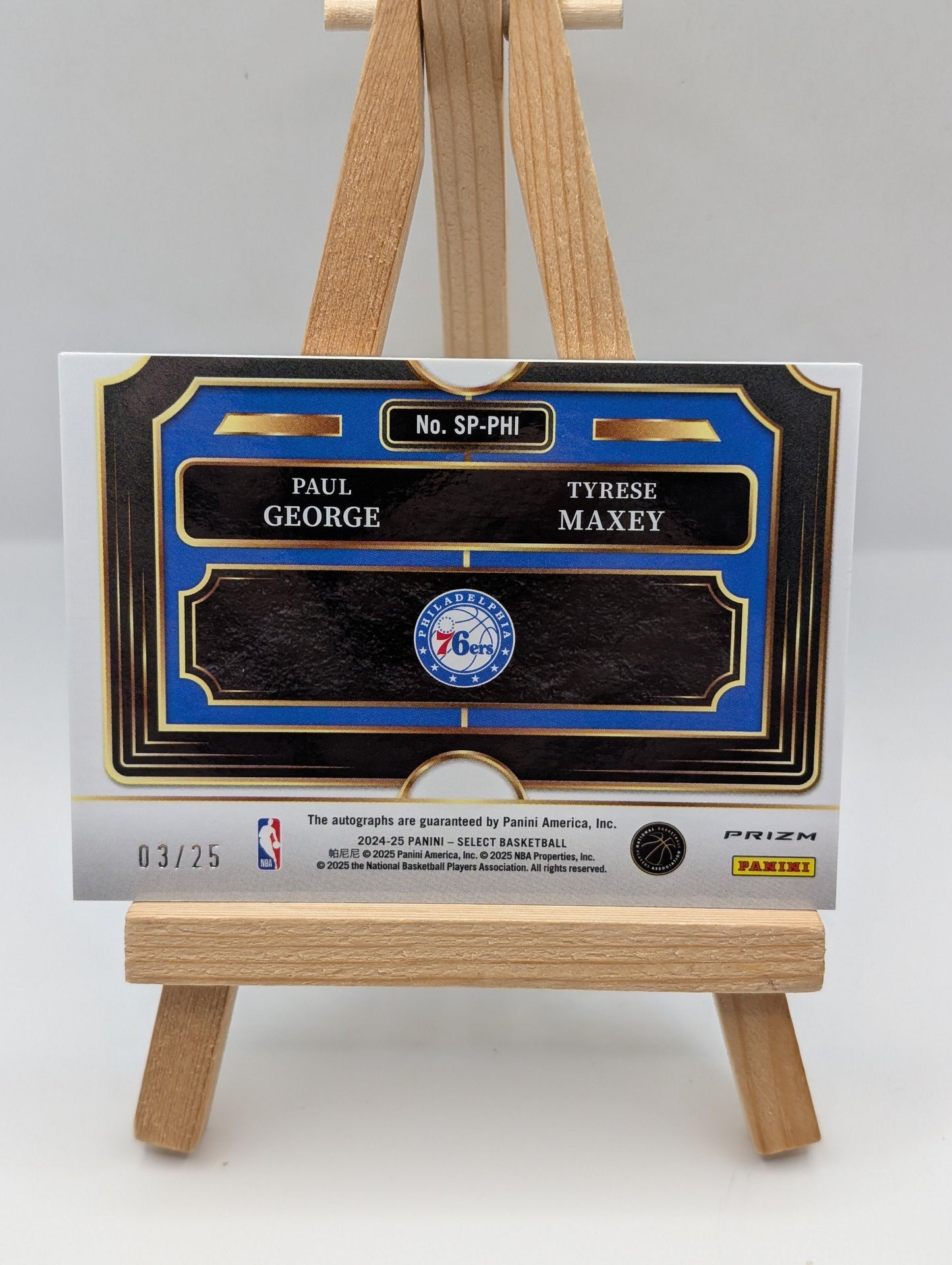 2024-25 Mosaic Select - Paul George, Tyrese Maxey Tie Dye Dual Autographs /25 FRENLY BRICKS - Open 7 Days