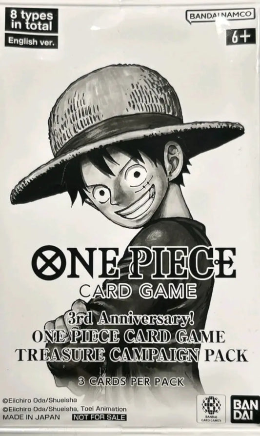One Piece OP13 3rd Anniversary Treasure Campaign Promo Pack ENGLISH Brand New x4 FRENLY BRICKS - Open 7 Days