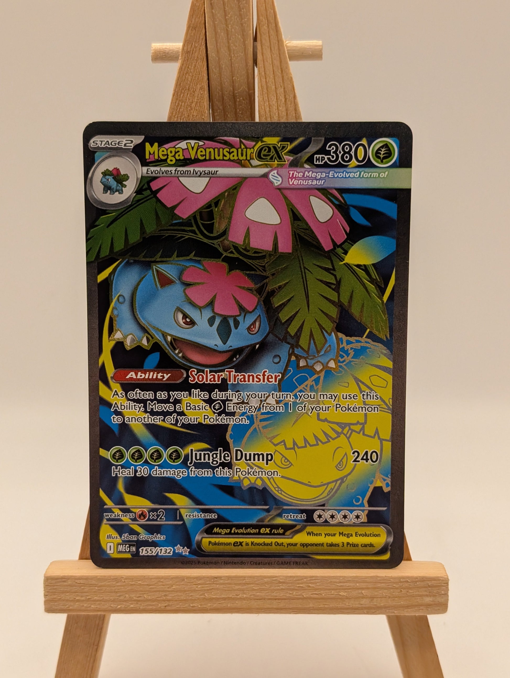 Pokemon Mega Venusaur ex Ultra Rare 155/132 Mega Evolution Near Mint card. FRENLY BRICKS - Open 7 Days